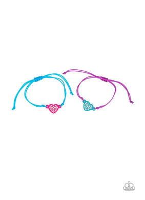 Pull Tie Kids Heart Bracelet ~ Multi